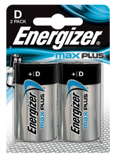 Energizer Max Plus D Alkaline Batteries (Pack 2) - E301323902